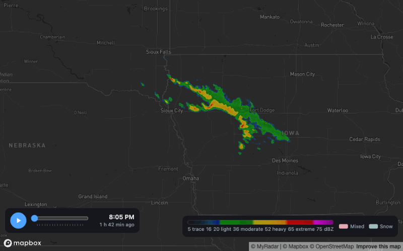 Scrubbing through the radar loop